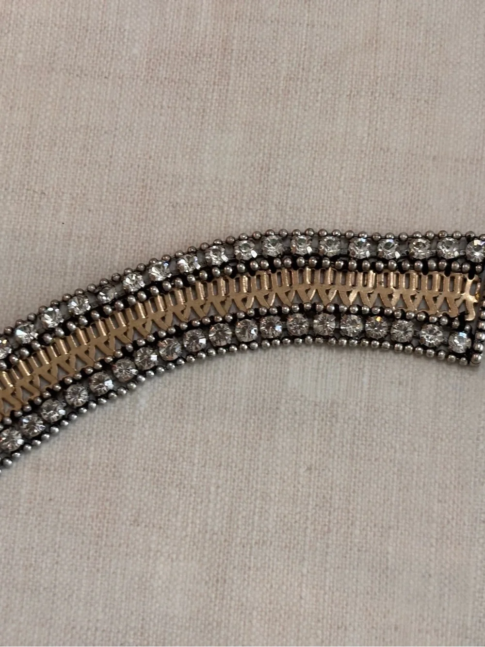 Stella & Dot Petra Crystal Statement Bracelet - Gold and Silver- retired